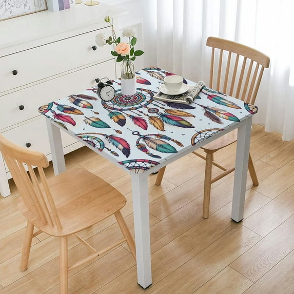 BANET Tablecloth, A and Repeating Ethnic in a Colors of Community an , Dining Room Kitchen Rectangular Table Cover White