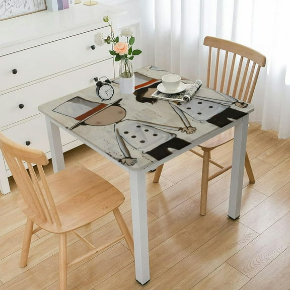 BANET Tablecloth, Chef Hat and Uniform Style Design with Theme, Rectangular Table Cover for Dining Room Kitchen Decor White