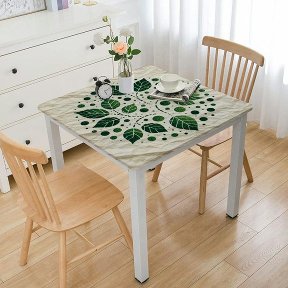 BANET Tablecloth, Cotton Linen Decorative Fabric Table Cover for Dining Table, Buffet Parties and Camping Overhanging Plant Branches and White