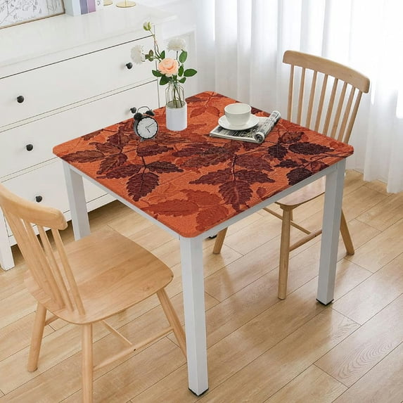 BANET Tablecloth, Countryside Leaves Damask Fabric Tablecloth, Fall, Harvest & Thanksgiving Table Cloth white