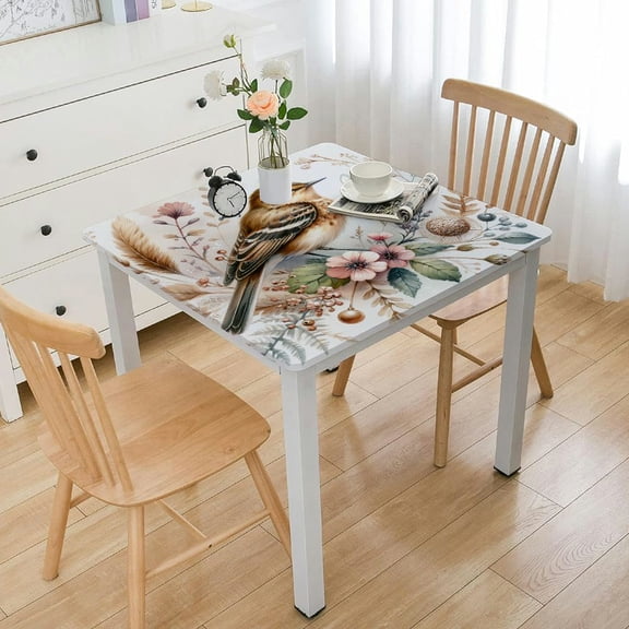 BANET Tablecloth Cute Antique Clock Rectangle Tablecloth Picnic Tablecloth BBQ Table Cloths Polyester for Kitchen White