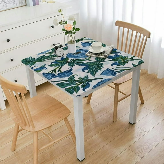 BANET Tablecloth, Handblock Print Floral Table Cloth for Kitchen Dining Linen I Parties, Weddings, Outdoors white
