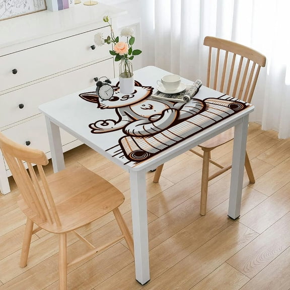 BANET Tablecloth, I Love Theme Exercise Mat Lotus Position, Dining Room Kitchen Rectangular Table Cover
