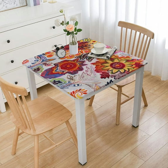 BANET Tablecloth Kitchen Dining Table Cloth for Square Tables Tabletop Cover for Parties, Wedding Use Spring/Summer white