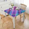 thumbnail image 1 of BANET  Tablecloth, Madras Plaid Table Cloth for Summer, Colorful Blue Tablecloths, Washable and Waterproof white, 1 of 7