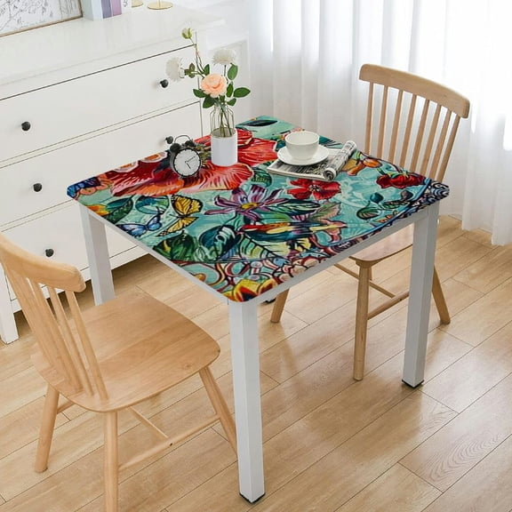 BANET Tablecloth, Original Design Hand Drawing Art Print Table Cloth, Washable Water Resistance Microfiber Decorative Rectangle Table Cover white