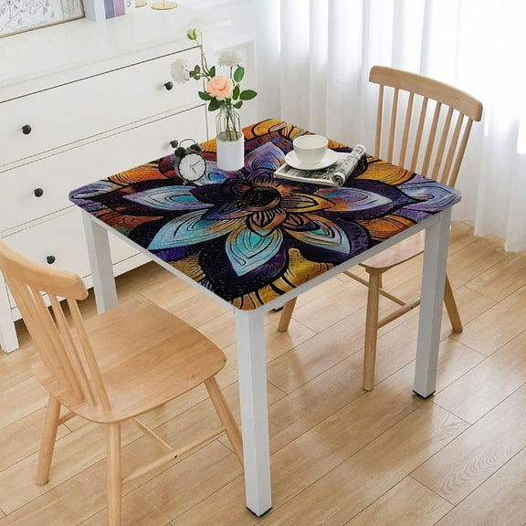 BANET Tablecloth, Original Design Hand Drawing Art Print Table Cloth, Washable Water Resistance Microfiber Decorative Rectangle Table Cover white