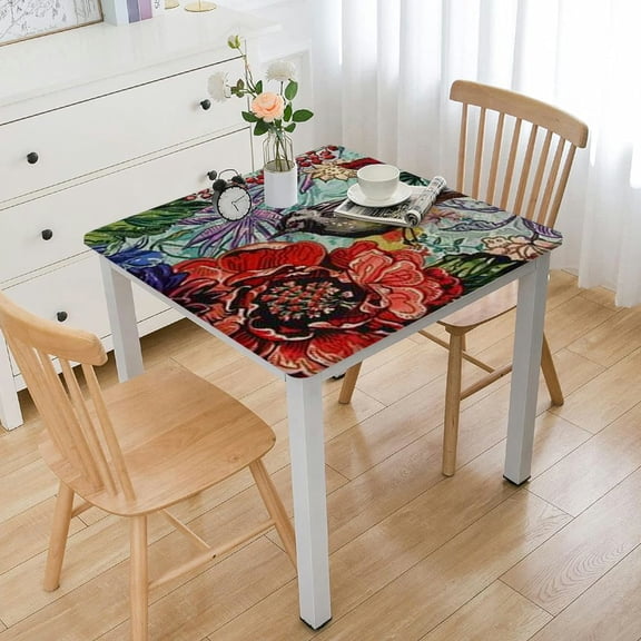 BANET Tablecloth, Original Design Hand Drawing Art Print Table Cloth, Washable Water Resistance Microfiber Decorative Rectangle Table Cover white