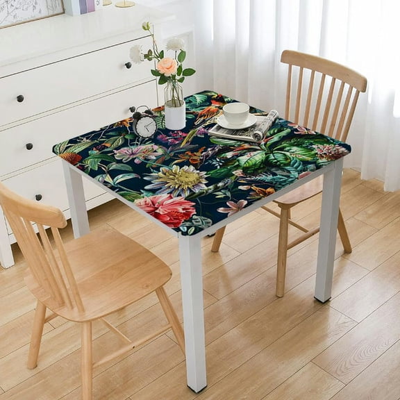 BANET Tablecloth, Original Design Hand Drawing Art Print Table Cloth, Washable Water Resistance Microfiber Decorative Rectangle Table Cover white