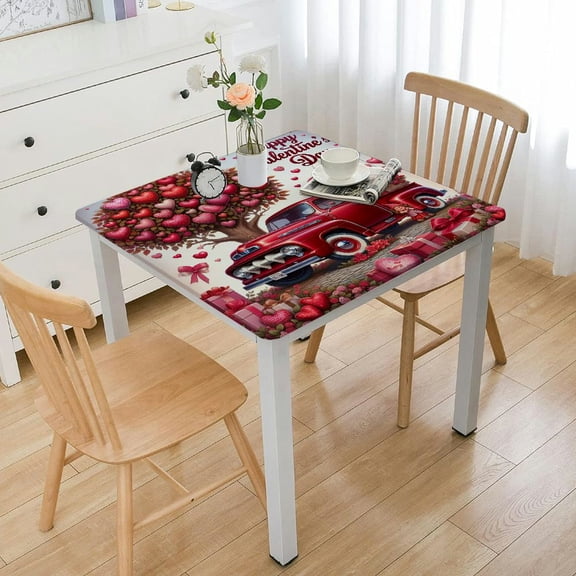BANET Tablecloth Rectangle Pink Love Heart Tree Table Cloth Outdoor Waterproof Tablecloths for Party Picnic Indoor Table Cover for Dining/Kitchen White