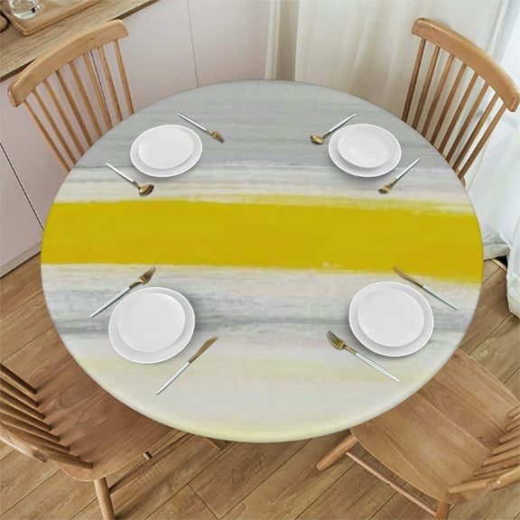 BANET Tablecloth Round Dragon Table Cloth Chinese Dragons Fighting Gold Outlines on Cover for Dining Room Kitchen Decoration Round Tablecloths 42"-46