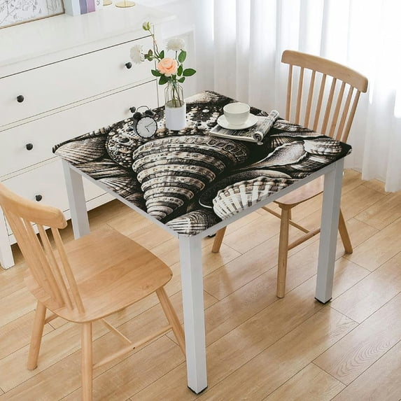 BANET Tablecloth Sea Theme Rectangle Tablecloth Picnic Tablecloth BBQ Table Cloths Polyester for Kitchen White