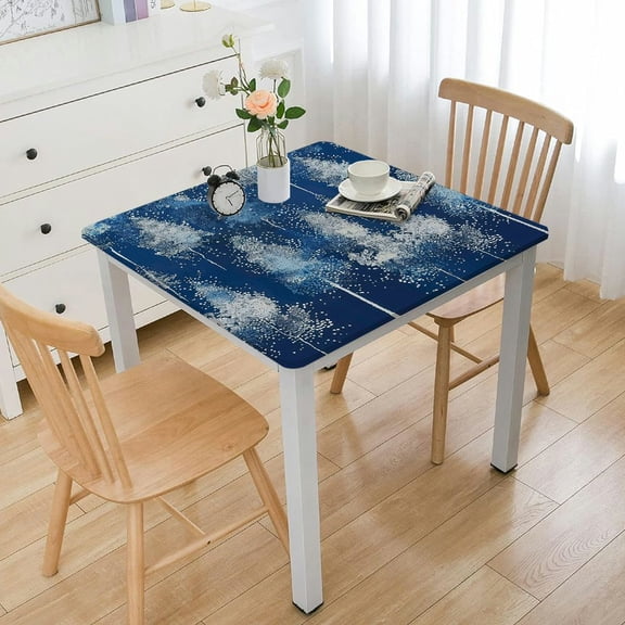 BANET Tablecloth, Square/Rectangle Tablecloths Home Decor Pine Tree Forest Tablecloth Desk Table Cloth Cover for Wedding Holiday Party White