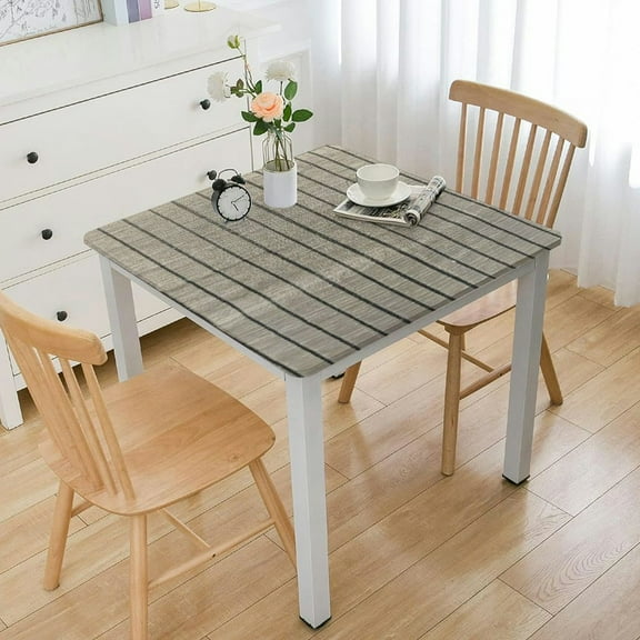 BANET Tablecloth | Square | Recycled Denim and Cotton Table Cloth - Natural | Handcrafted, Washable Dining Table Cover, Everyday Use and Special Occasions white