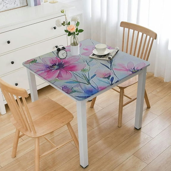 BANET Tablecloth Square Table Cover Decorative Rectangle Tablecloths, Kitchen, Dining, &amp; Camping, Flower in The Field - Spring/Summer white