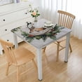 thumbnail image 1 of BANET  Tablecloth Table Cover Decorative Washable Square Tablecloths, Kitchen, Dining, Buffet &amp; Camping, Holly Time - Thanksgiving/Christmas white, 1 of 7