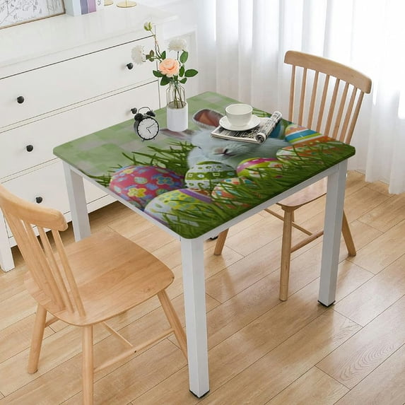 BANET Tablecloth Tablecloth Polyester Table Cover Decor for Rectangle Table,Home,Dining,Outdoor,Party,Oil Proof,Green Decor white