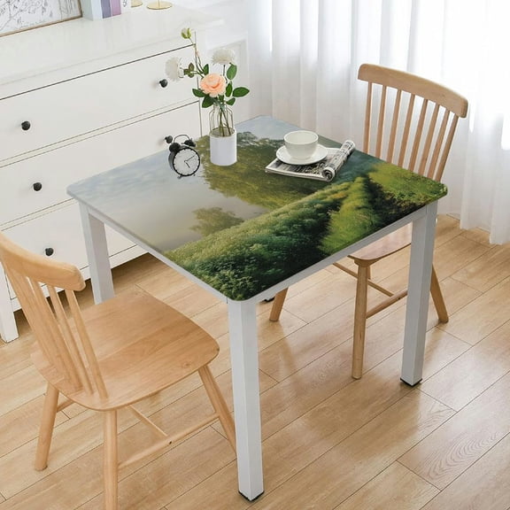 BANET Tablecloth, Track Path Leaves Grass , Dining Room Kitchen Rectangular Table Cover White