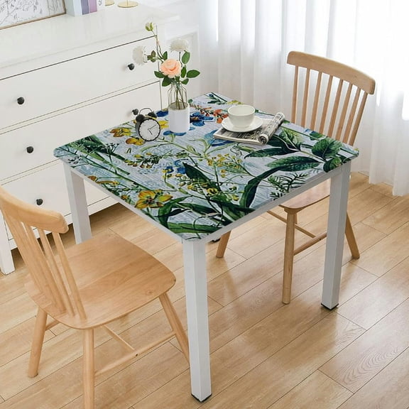 BANET  Tablecloth  Washable Rectangle Table Cover Decorative Tablecloths, Dining, Buffet Parties &amp; Camping, Fleurs De Mai - Spring/Summer white