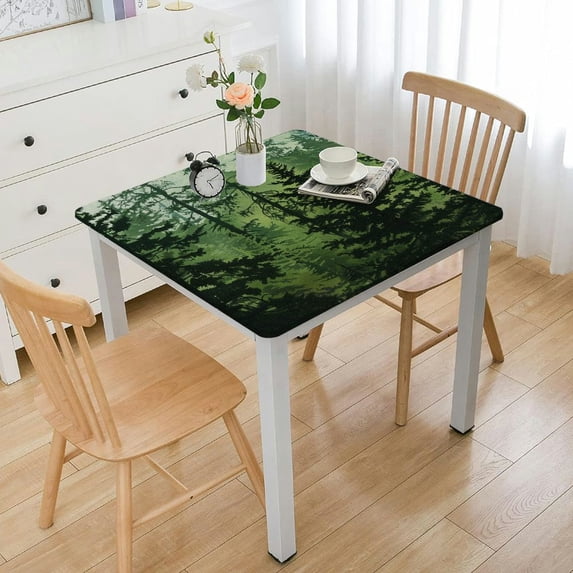 BANET Tablecloth, Woods Concept Protection of Nature, Rectangular Table Cover for Dining Room Kitchen Decor White