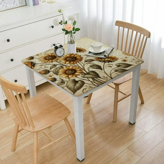 BANET Tablecloth, Yellow Tablecloth for Rectangle Table, Table Cloth for Kitchen, Dining Room Table, Tablecloths for Parties, , White