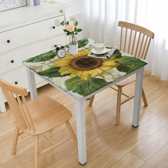 BANET Tablecloth for Rectangle Tables, Waterproof Table Cloth Square Oilcloth Wipeable Tablecloths for Picnic Table Outdoor Camping white