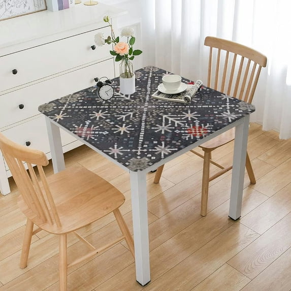 BANET Tablecloths Decorative Rectangle Tablecloth Washable Table Cover, Holiday Dinner, Wedding & Dining, Cozy Christmas - Thanksgiving/Christmas white
