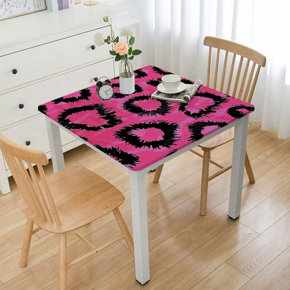 BANET Tablecloths Pink Print Square Table Covers Decorations for Dining Room Booth Props white