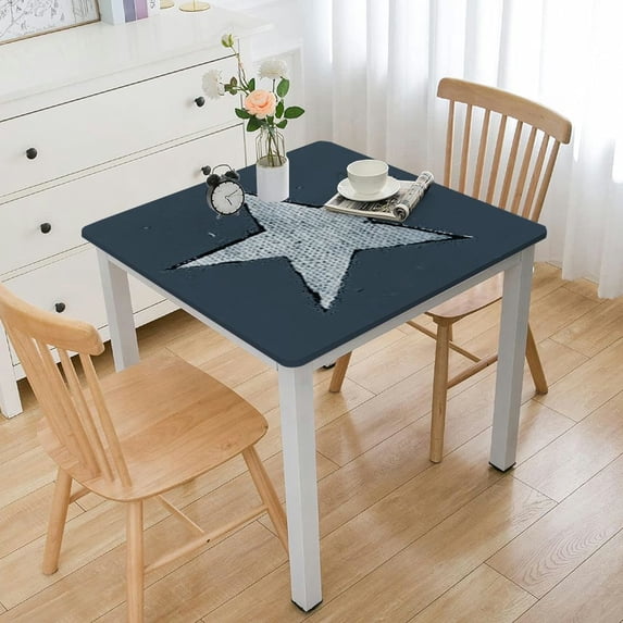 BANET Tablecloths Polyester Table Covers Decor for Rectangle Table,Home Dining,,Party,Oil Proof, Red White and Blue Stars white