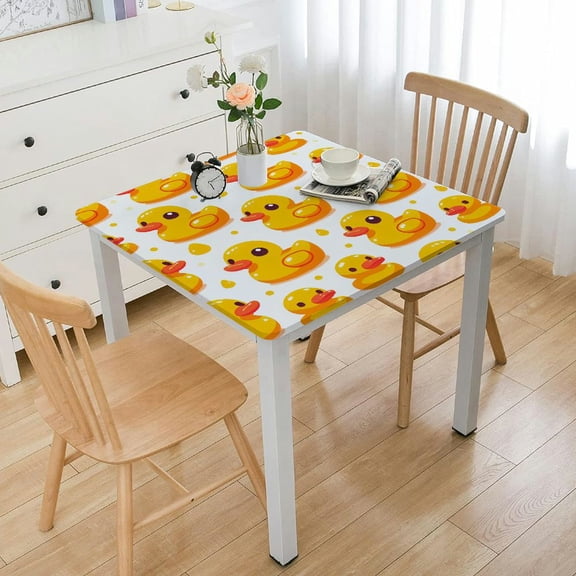 BANET Tablecloths Rectangle, Cute Table Cover Reusable Decor for Dining Outdoor Party White