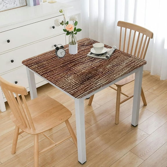 BANET Tablecloths Square Table Covers for Rectangle Table Brown Wood Table Cloth Decorations for Barn Themed white