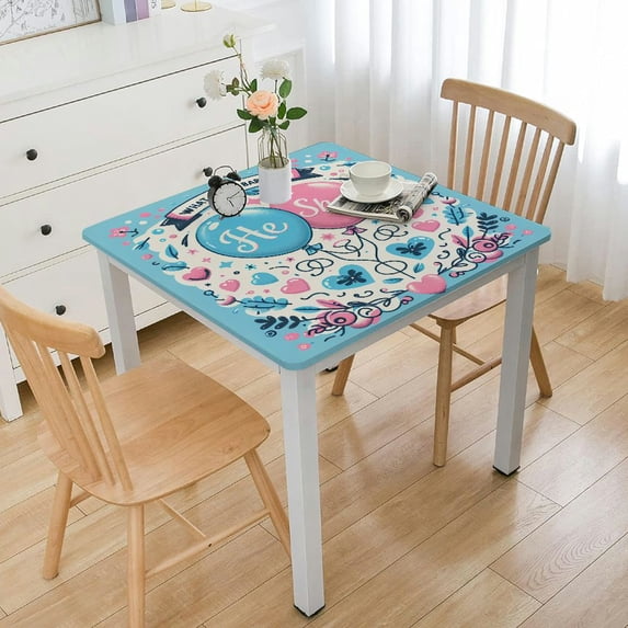 BANET Tablecloths Table Cover and Floral Print Square Tablecloth and Pink Table Cover for Party Decorations White