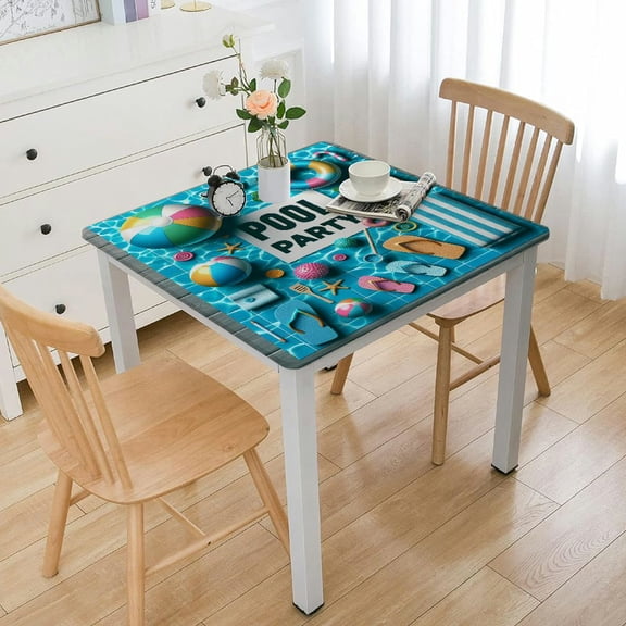 BANET Tablecloths for Beach Decorations Square Table Covers for Rectangle Tables Party Supplies White