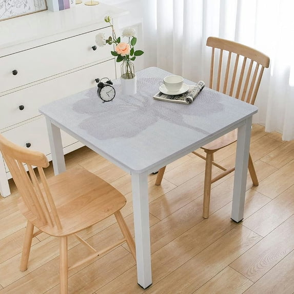 BANET Textured Fabric Table Cloth Heavy Weight Cotton Linen Fabric Tablecloth Dust Proof Table Cover for Kitchen Dinning Tabletop Decoration White