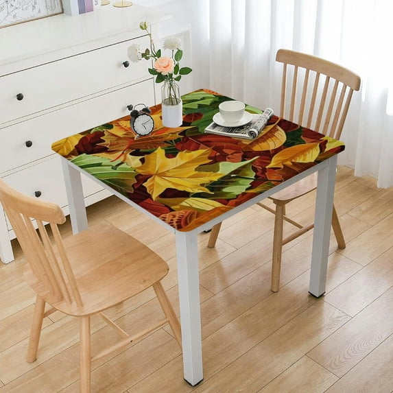 BANET Thanksgiving Day Square Tablecloth, Print pattern,Stain Wrinkle Resistant Reusable Washable Print Square tablecloths,for festival celebrate Events Decor,yellow multicolor white