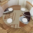 thumbnail image 1 of BANET Themed Table Cloth - Milk Round Tablecloth Beige Brown Table Cover Decorative for Kitchen Dining Table Party 31"-35, 1 of 8