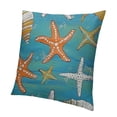 thumbnail image 1 of BANET Throw Blue Seashells and Colorful Marine Starfishes Shells Home Decorative Square Pillow Case 22x22in, 1 of 5
