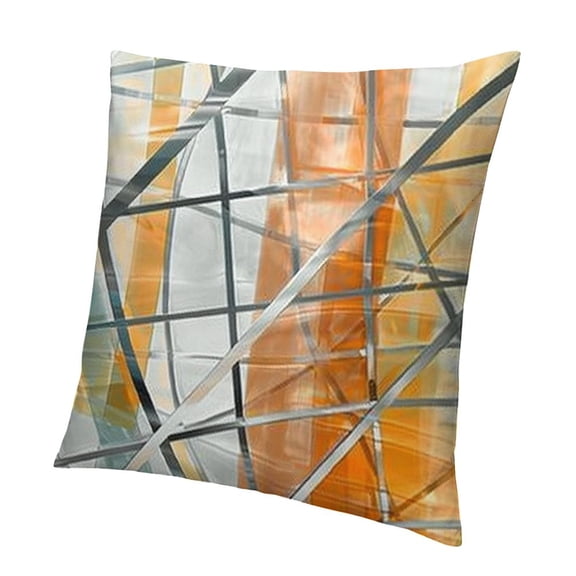 BANET Throw Pillow Cases Arc-Shaped Abstract Geometric Lines Decorative Cushion Covers for Couch Bed Sofa Farmhouse Decoration Burnt Orange Light Gold Grey White