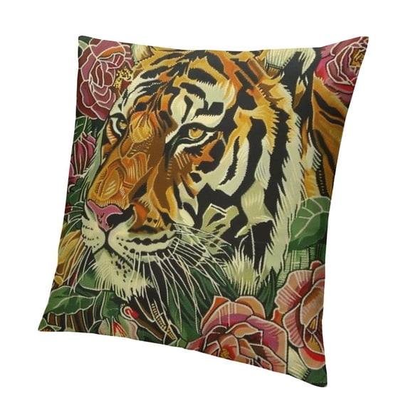 BANET Throw Pillow Cover Decorative Colorful Flower Emboidered Accent Pillow Case Print Cushion Soft Pillowcase Bed Living Room Couch Bedroom Decor Green 12x12in