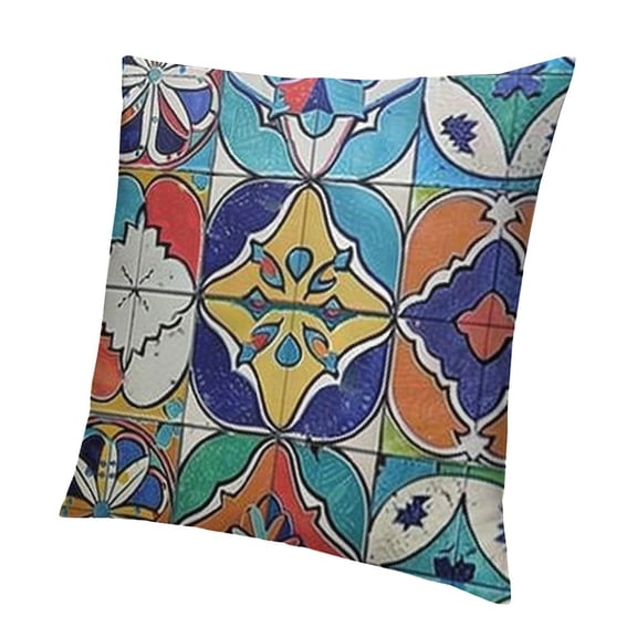 BANET Throw Pillow Cover Mega Patchwork Pattern and Portuguese Tiles Azulejo Talavera Pillowcase Home Decorative Square Pillow Case Cushion Cover 20x20in