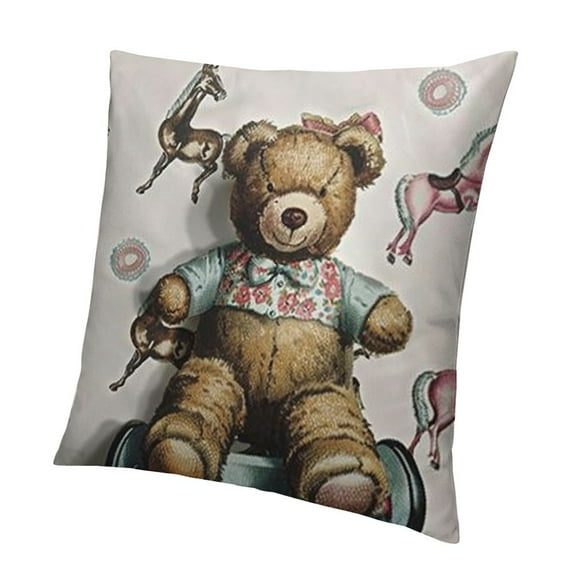 BANET Throw Pillow Cover Pattern Cute Kids Children Little Pillowcase Home Decorative Square Pillow Case 24x24in