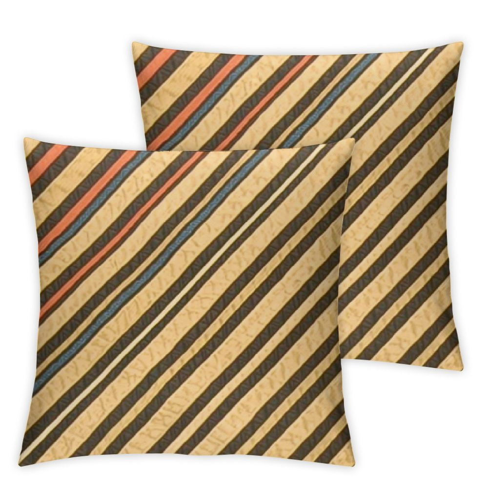 BANET Throw Pillow Cover Set of 2, Brown Toned Diagonal Lines ...