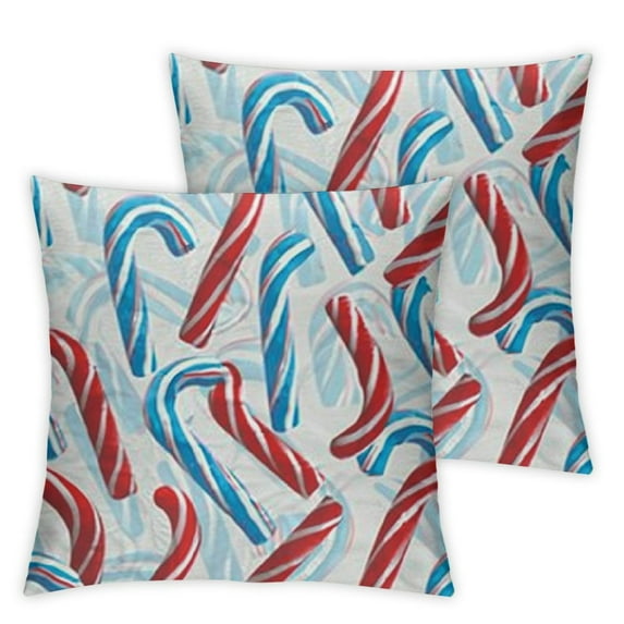 BANET Throw Pillow Cover Set of 2, Vertical Geometrical Borders with Folkloric Pattern, Decorative Square Covers for Couch Bed & Sofa,Orange Blue Pale Yellow 22x22in