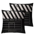 thumbnail image 1 of BANET  Throw Pillow Covers Black White Old Film Movie Action Clapperboard Decorative,Square Cushion Case for Home Sofa Couch Set of 2 24x24in, 1 of 7