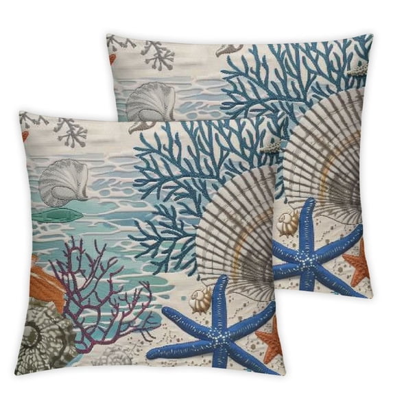 BANET Throw Pillow Covers Blue Cushion Case for Sofa Couch Set of 2 Pillowcase Square 12x12in