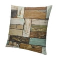 thumbnail image 1 of BANET Throw Pillow Covers Brown Teal Green Wooden Planks Short Plush Pillowcase Home Decor Cushion Case for Couch Sofa Bed, Super Soft &amp; Comfortable 18x18in, 1 of 5