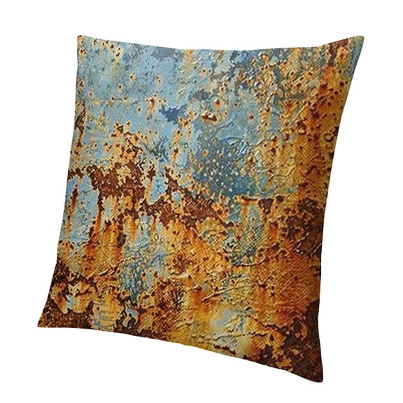 BANET  Throw Pillow Covers Cases Decorative  Brown Rust Colorful Metal Rusty Steel Iron Structure Wall Door Two Sides Print Pillowcase Case Cushion Cover 18x18in
