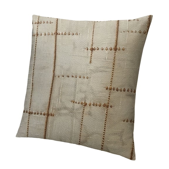 BANET Throw Pillow Covers Decorative Pillows for Bed, Neutral Pillow Covers Beige with Brown Line Throw Pillows for Couch Sofa Living Room Outdoor 12x12in