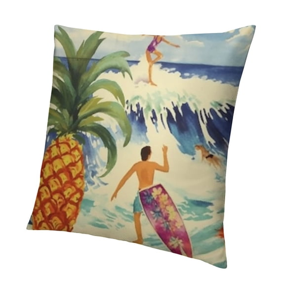 BANET Throw Pillow Covers Home Decor Summer Ocean Flower Beach Surf Game Pillow Cases Decorative Outdoor Cushion Couch Sofa Pillowcases 20x20in