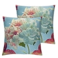 thumbnail image 1 of BANET Throw Pillow Covers,Pink Bouquet Decorative Pillow Covers Digital Printing Blended Fabric for Couch Sofa Bed Invisible Zipper 18x18in, 1 of 7